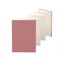 Leporello LEINEN dusky pink | 13 x 18 cm, portrait format, for 14 photos cream