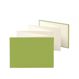 Leporello LEINEN light green | 18 x 13 cm, landscape format, for 14 photos cream