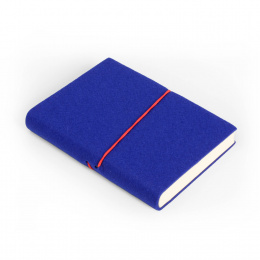 Notebook FILZDUETT felt blue/elastic red | 12 x 16,5 cm, 144 sheet lined