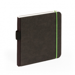 Notebook SCRIBBLE elastic green | 13 x 13 cm, 48 sheet blank